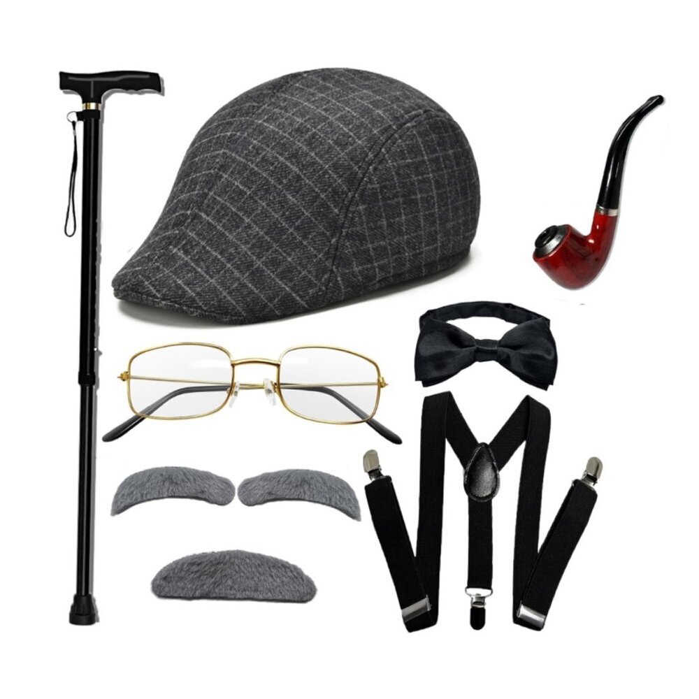 Old Men Accessories Costume 7 Pcs set 100 Days of School Kids Costume Set